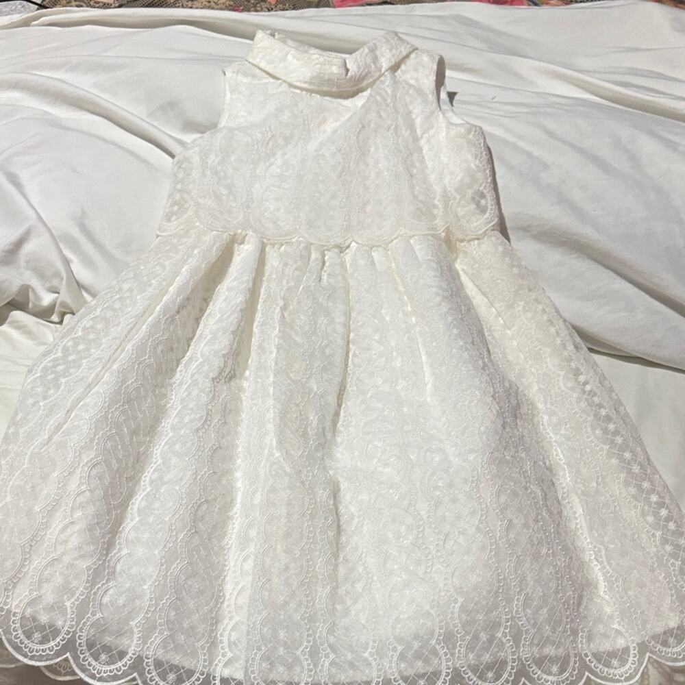 Janie & Jack 7 special occasion Elegant White Lace Dress nwt lined